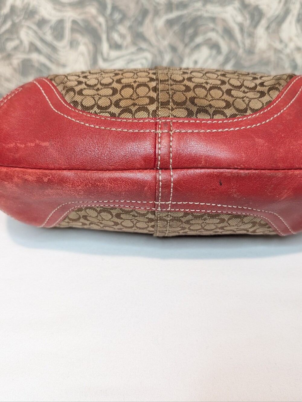 Coach Signature Mini Jacquard Leather Hobo Shoulder Bag - Picture 4 of 9